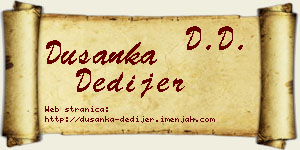 Dušanka Dedijer vizit kartica